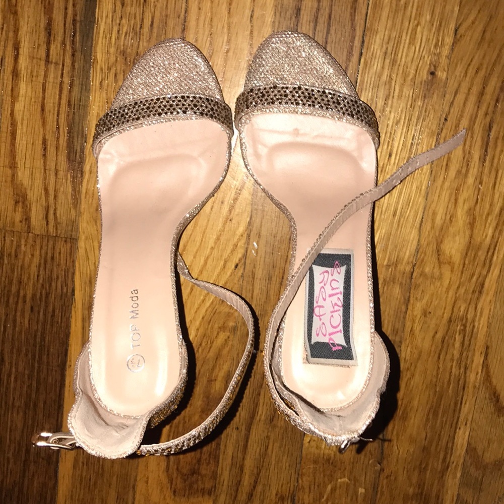 Glittery Rose gold heels